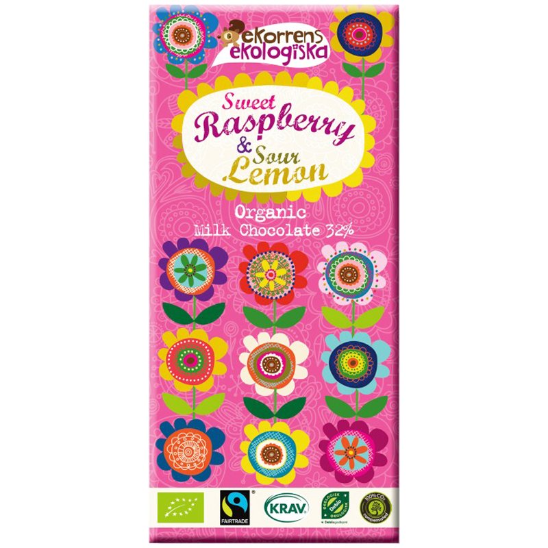 Eko Mjölkchoklad Sweet Raspberry & Sour Lemon - 58% rabatt