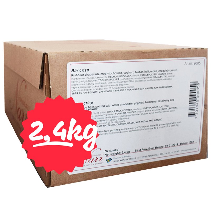 Hel Låda Godis "Bär Crisp" 2,4kg - 58% rabatt