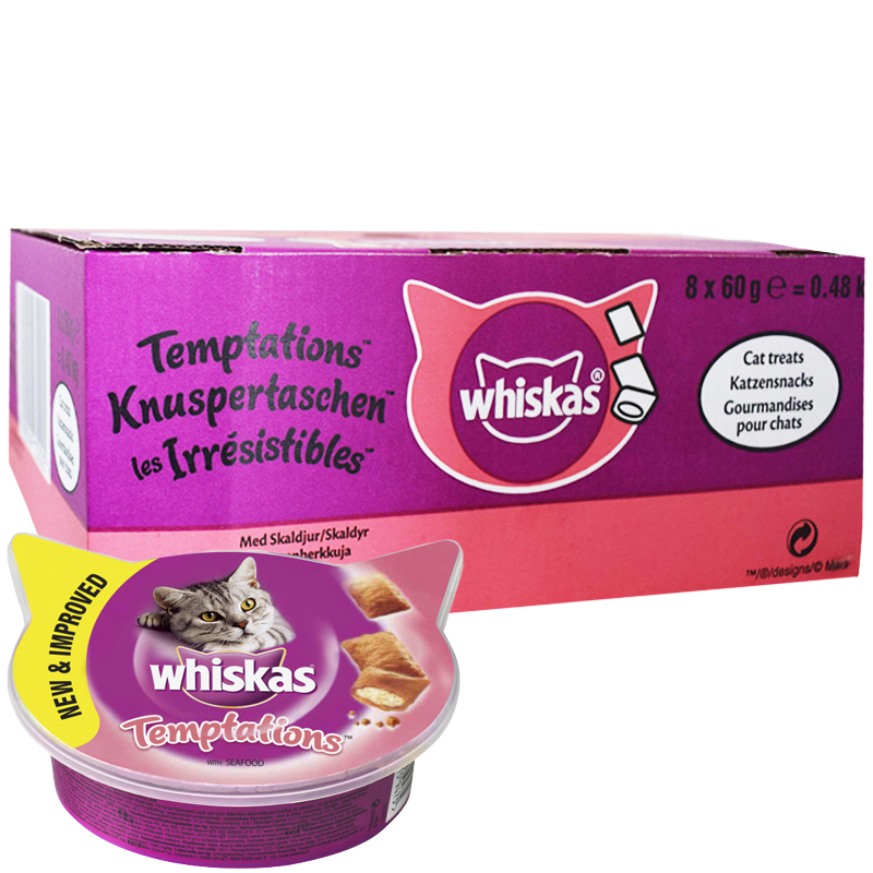 Hel Låda Kattsnacks "Temptation" 8 x 60g - 36% rabatt