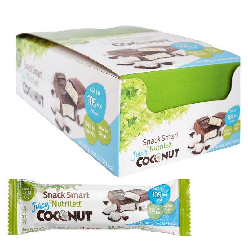 Hel Låda Snack Bar "Juicy Coconut" 28 x 30g - 50% rabatt