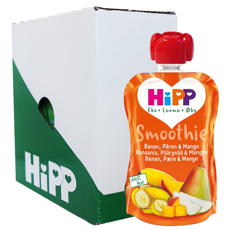 Hel Låda Smoothie Banan, Päron & Mango 5 x 100g - 66% rabatt