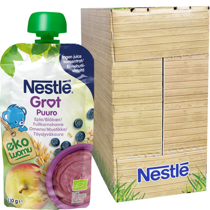 Eko Hel Låda Barnmat Gröt Äpple & Blåbär 6 x 110g - 38% rabatt