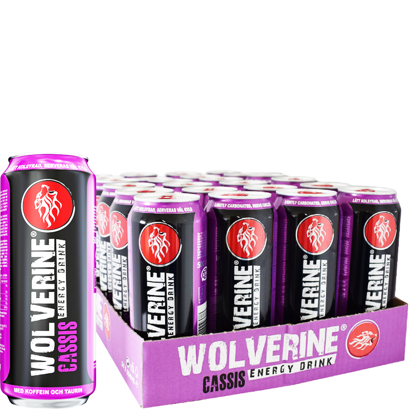 Energidryck Wolverine Cassis 24-pack - 60% rabatt