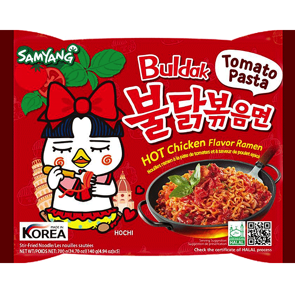 Samyang Buldak Hot Chicken Ramen Tomato Pasta Flavor 140g