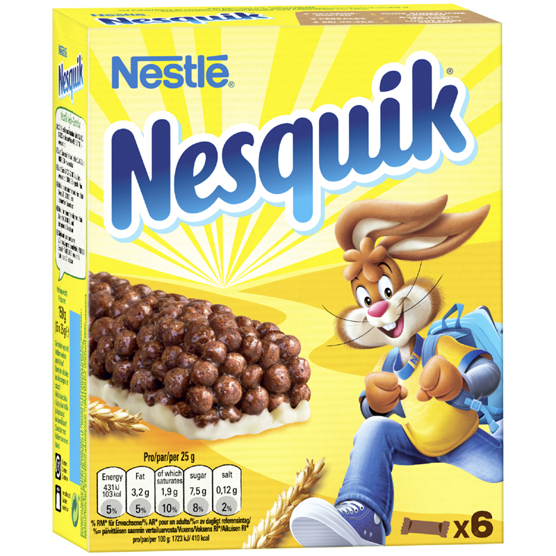 Mellanmålsbars "Nesquik" 6 x 25g - 50% rabatt