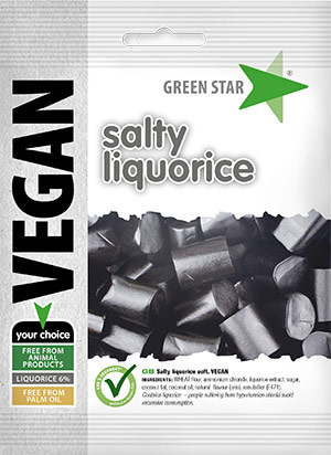 Green Star Vegan Salty Liquorice 80g