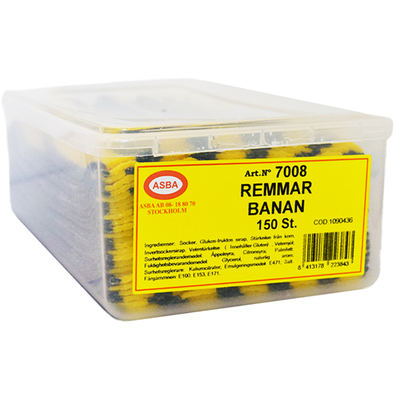 Hel Låda Godisremmar Banan 1,5kg - 57% rabatt