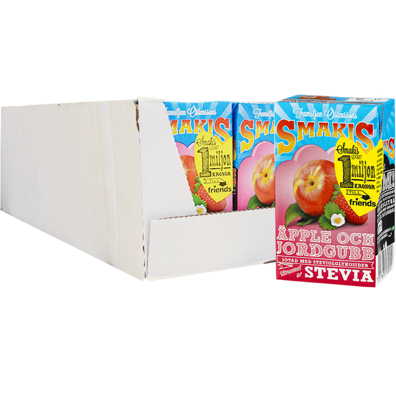 Hel Låda Fruktdryck "Äpple & Jordgubb" 27 x 250ml - 51% rabatt