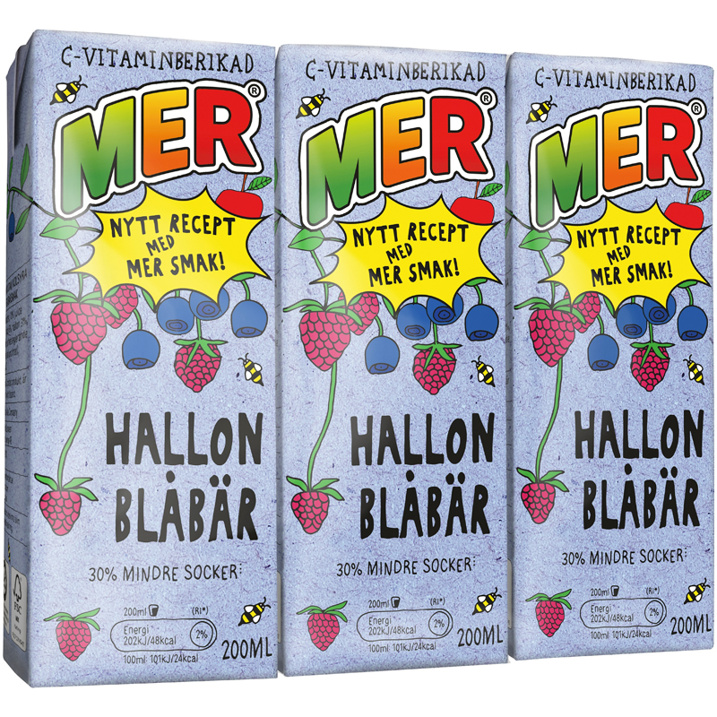 MER Hallon & blåbär 3-pack - 33% rabatt