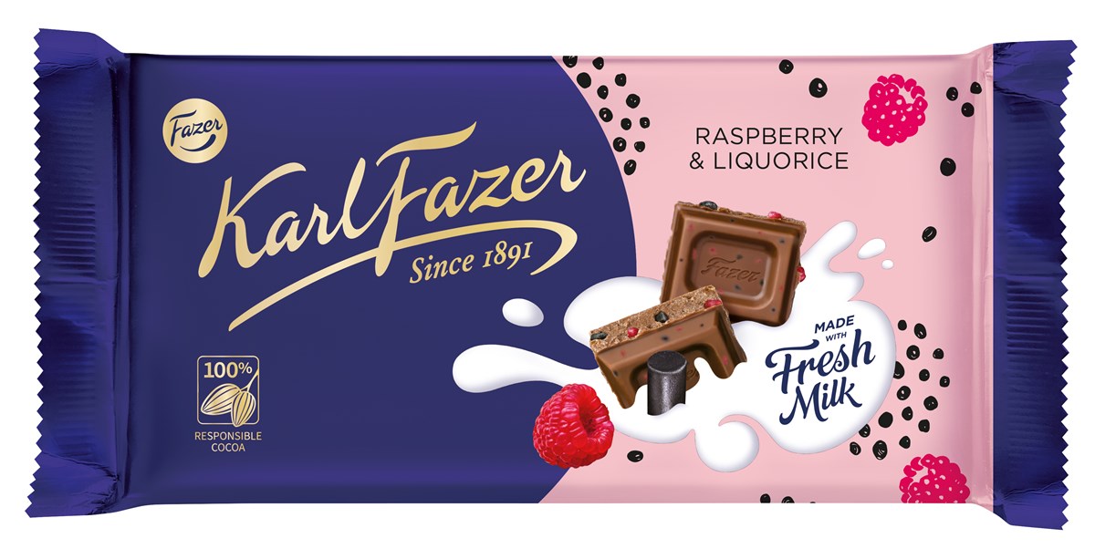 Karl Fazer Hallon & Lakrits 70g