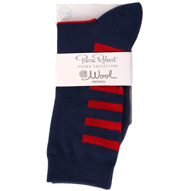 Ullstrumpor Navy Röd stlk 37-40 - 71% rabatt