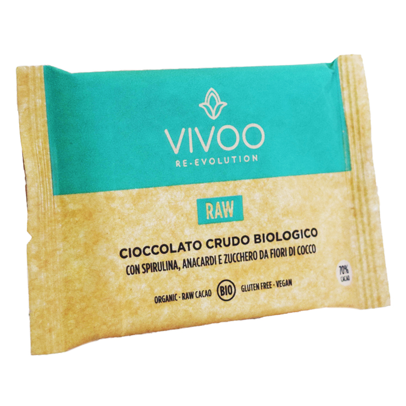 Råchokladkaka Spirulina & Cashew 30g - 50% rabatt