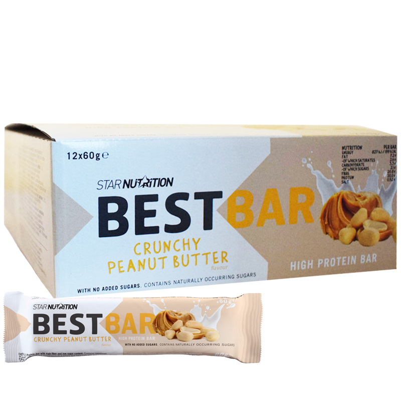 Hel Låda Proteinbars "Crunchy Peanut Butter" 12 x 60g - 39% rabatt