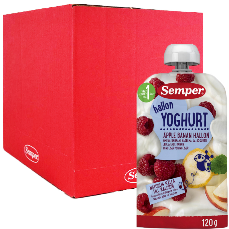 Hel Låda Barnmat Yoghurt Hallon 12 x 120g - 81% rabatt