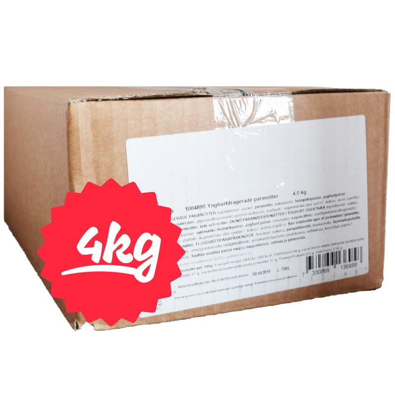 Hel Låda Yoghurtdragerade Paranötter 4kg - 75% rabatt