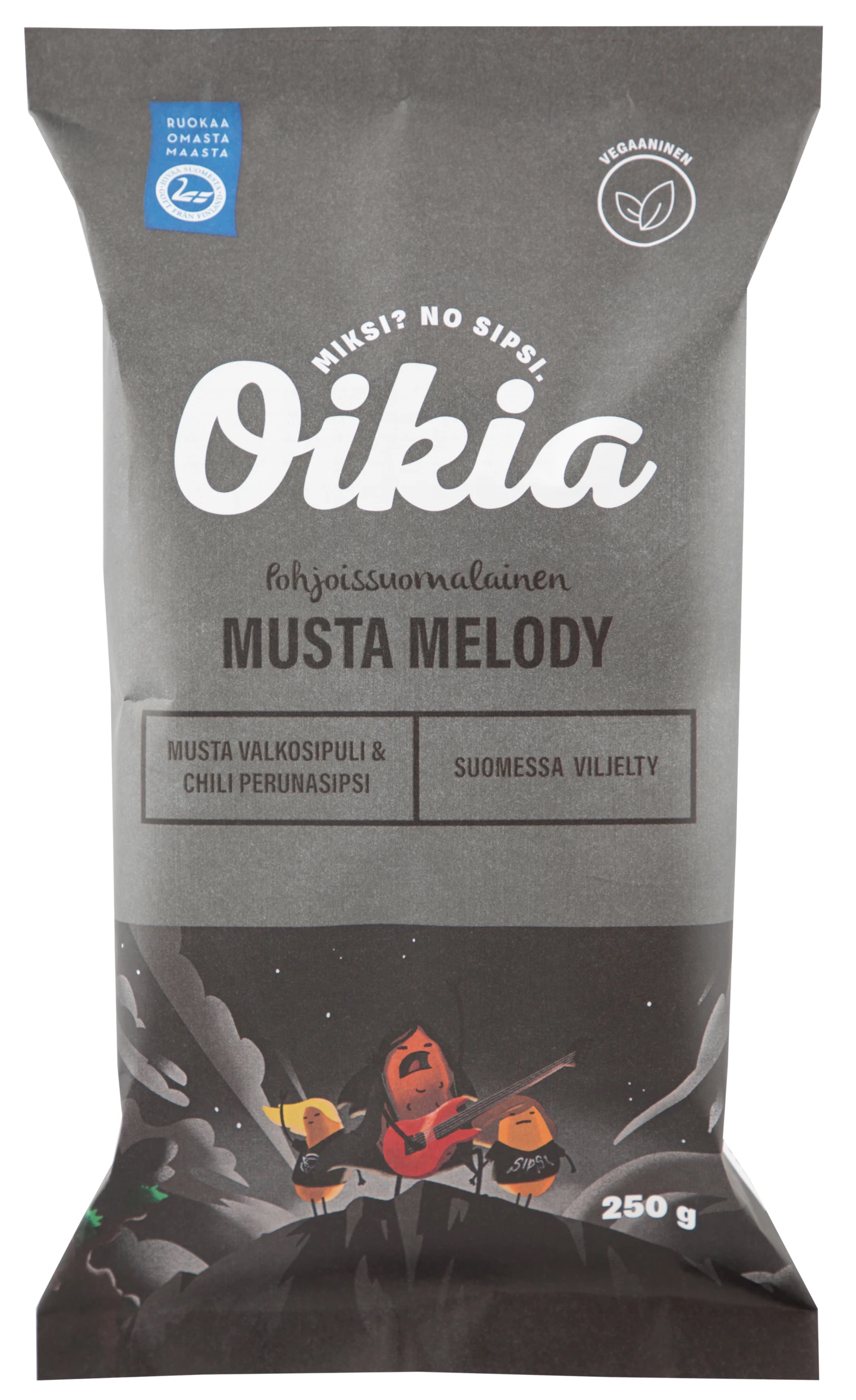 Oikia Musta Melody Vitlök chips 250g