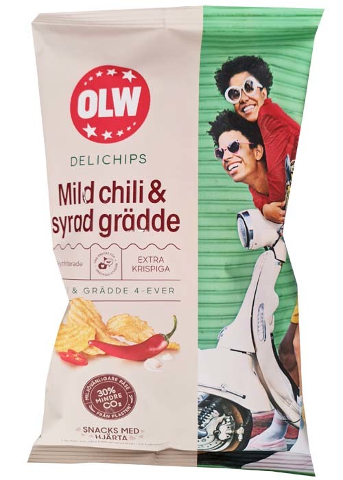 OLW Delichips Chili & Syrad Grädde 150g