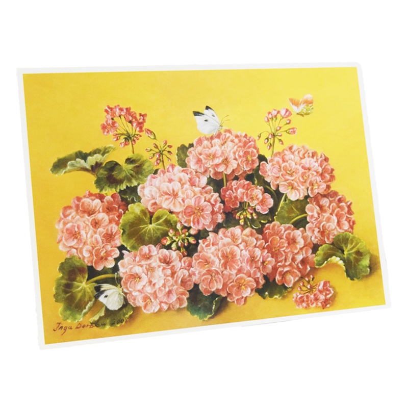 Kort Dubbelt "Pelargoner" - 86% rabatt