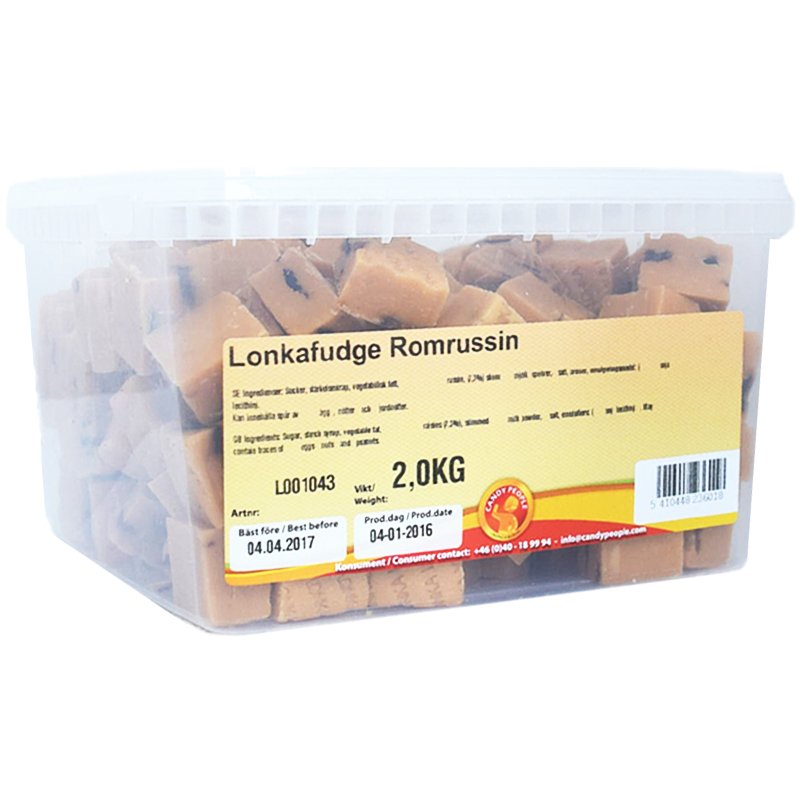 Hel Låda Godis "Romrussin Fudge" 2kg - 85% rabatt