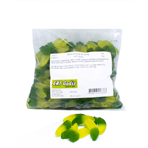 Banan Ananas Mix 1 kg påse