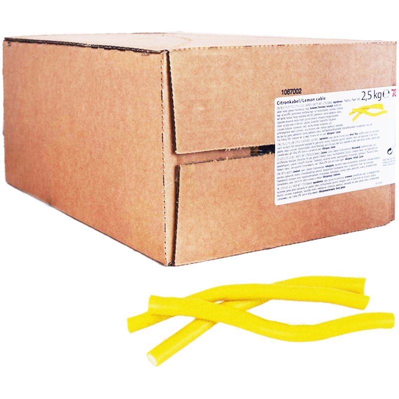 Hel Låda Godis "Citronkablar" 2,5kg - 75% rabatt