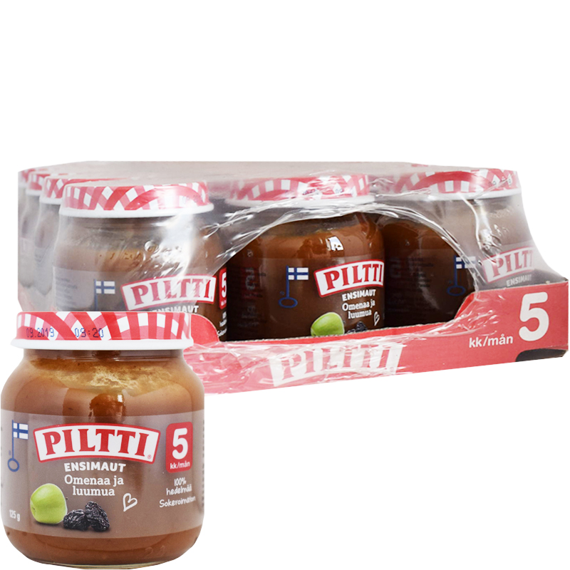 Hel Låda Barnmat Äpple & Katrinplommon 12 x 125g - 20% rabatt