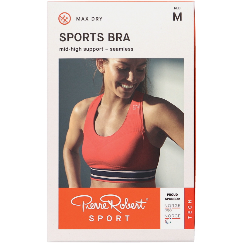 Sport-BH Mid High Support Röd Stlk M - 77% rabatt