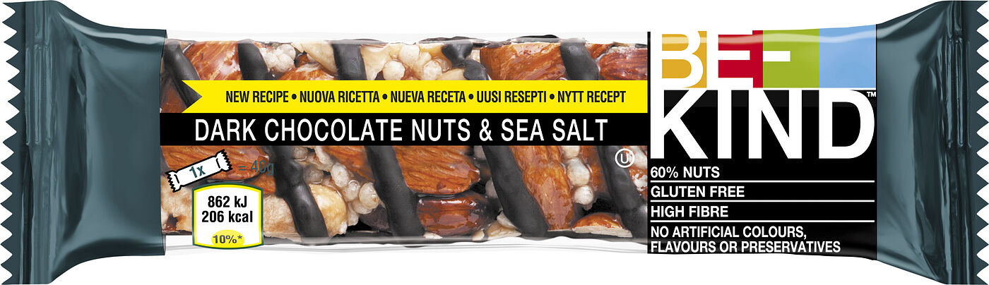Be-Kind Dark Choco Nuts & Sea Salt 40g