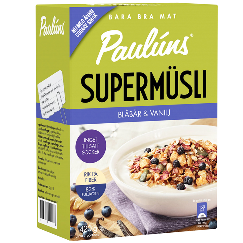 Müsli Blåbär & Vanilj 420g - 32% rabatt