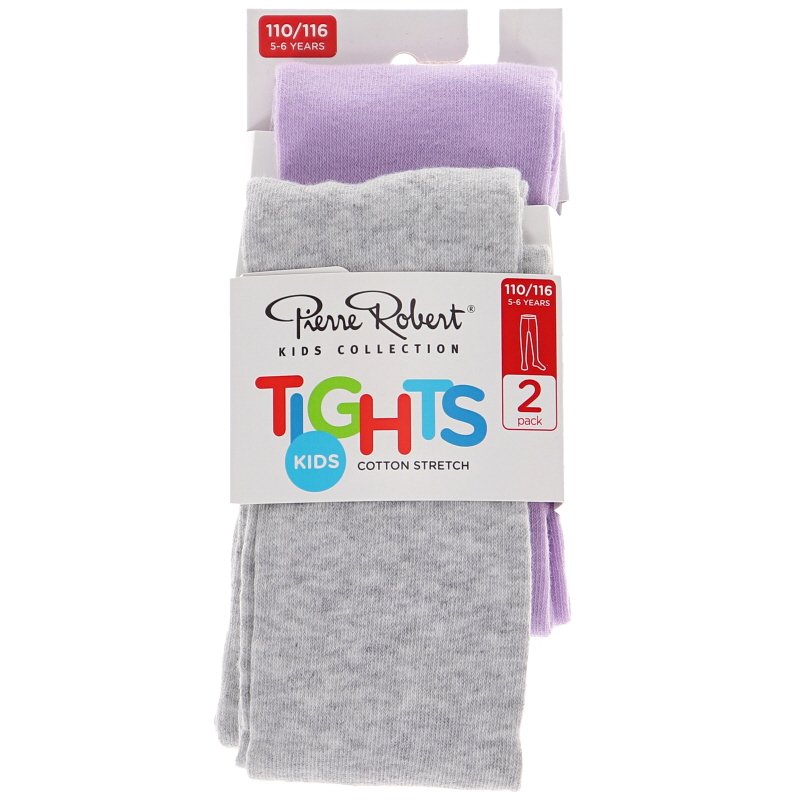 Bomull tights 2-pack Lila/ Grå Stl 110-116 - 51% rabatt
