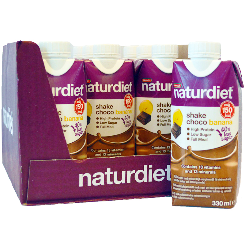 Hel Låda Måltidsersättning Shake "Choco Banana" 12 x 330ml - 30% rabatt