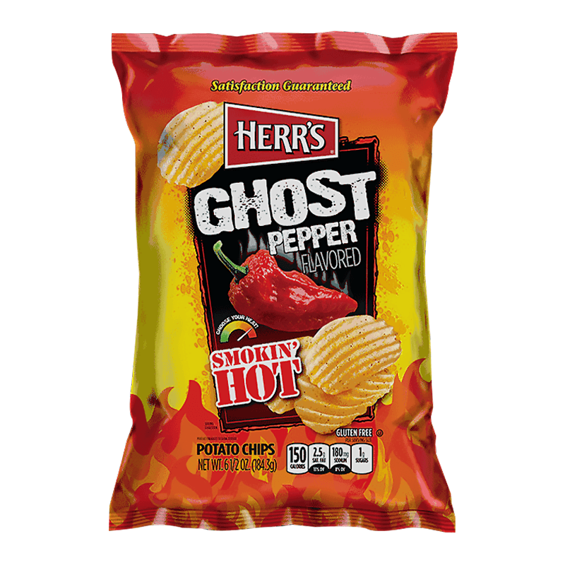Herrs Smokin Hot Ghost Pepper Flavor Chips 184.3g