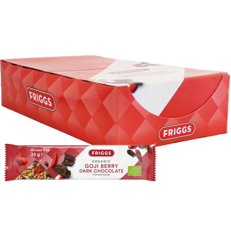 Hel Låda Frukt- & Nötbars "Goji & Choco" 24 x 35g - 65% rabatt
