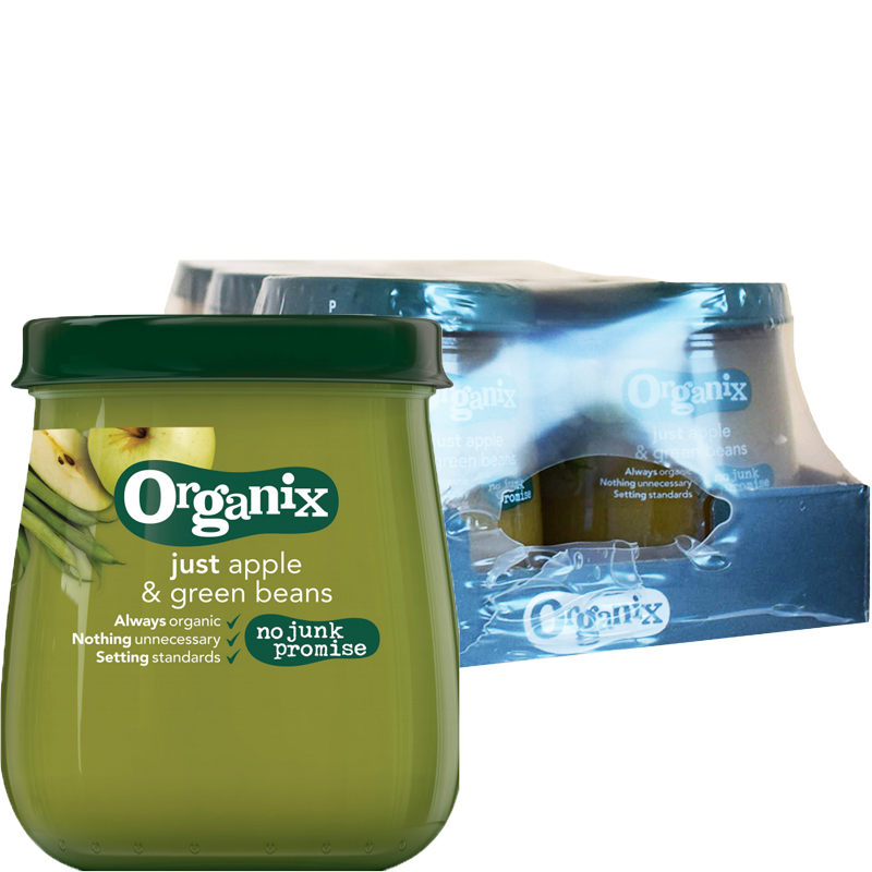 Eko Hel Låda Barnmat Äpple & Gröna Bönor 6 x 120g - 92% rabatt
