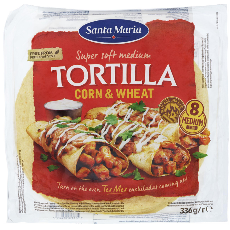 Tortillabröd "Corn & Wheat" Medium 336g - 33% rabatt