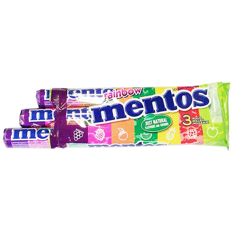 Mentos "Rainbow" 3 x 37,5g - 29% rabatt