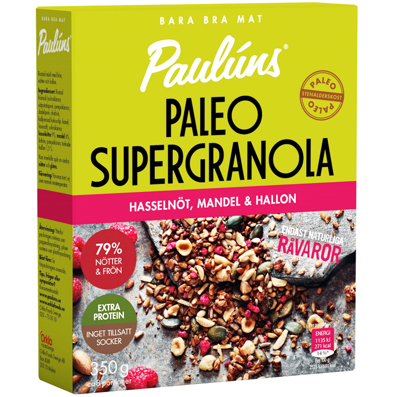 Müsli Hasselnöt, Mandel & Hallon - 22% rabatt