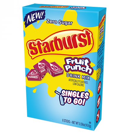 Starburst Zero Sugar Fruit Punch Singles to Go 6-pack