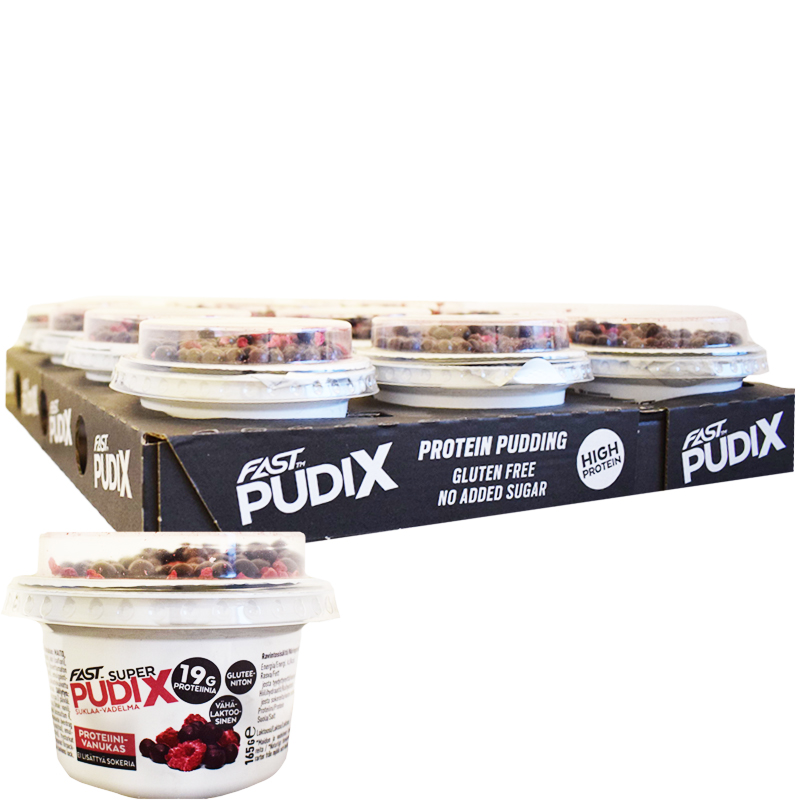 Hel Låda Proteinpudding Choklad & Hallon 12 x 165g - 89% rabatt