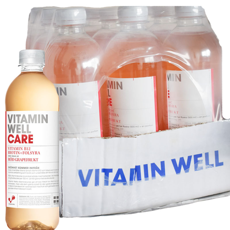 Hel låda" Vitamin well Care" Röd Grapefruit 12 x 500ml - 59% rabatt