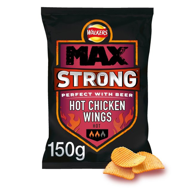 Walkers Max Strong Hot Chicken Wings Crisps 150g