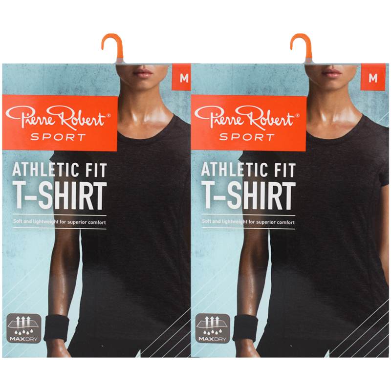 T-shirt "Athletic Fit Black Melange" Medium 2-pack - 70% rabatt