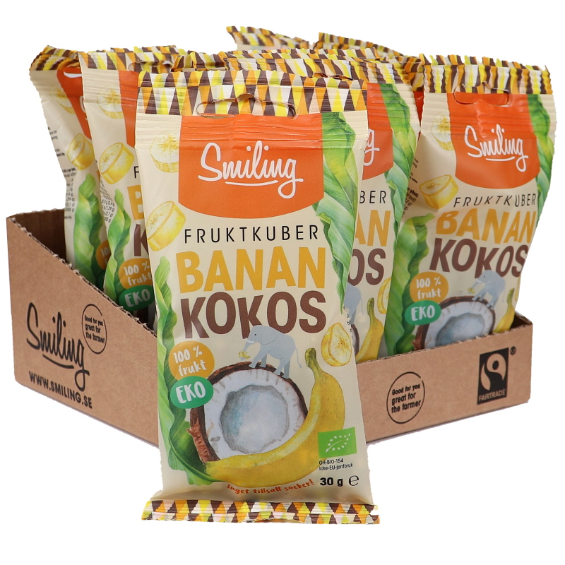 Eko Fruktkuber Banan/Kokos 12-pack - 24% rabatt