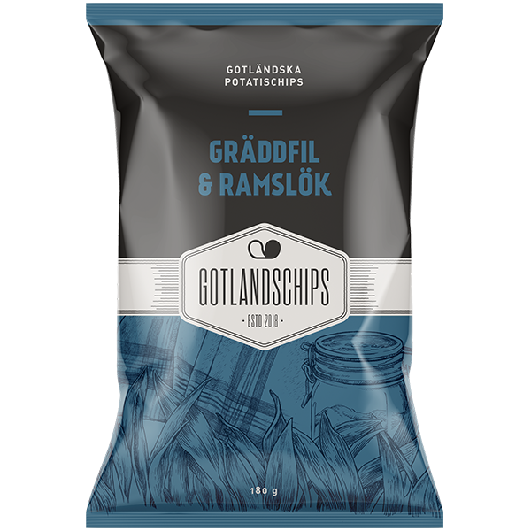 Gotlandschips Gräddfil & Ramslök 180g