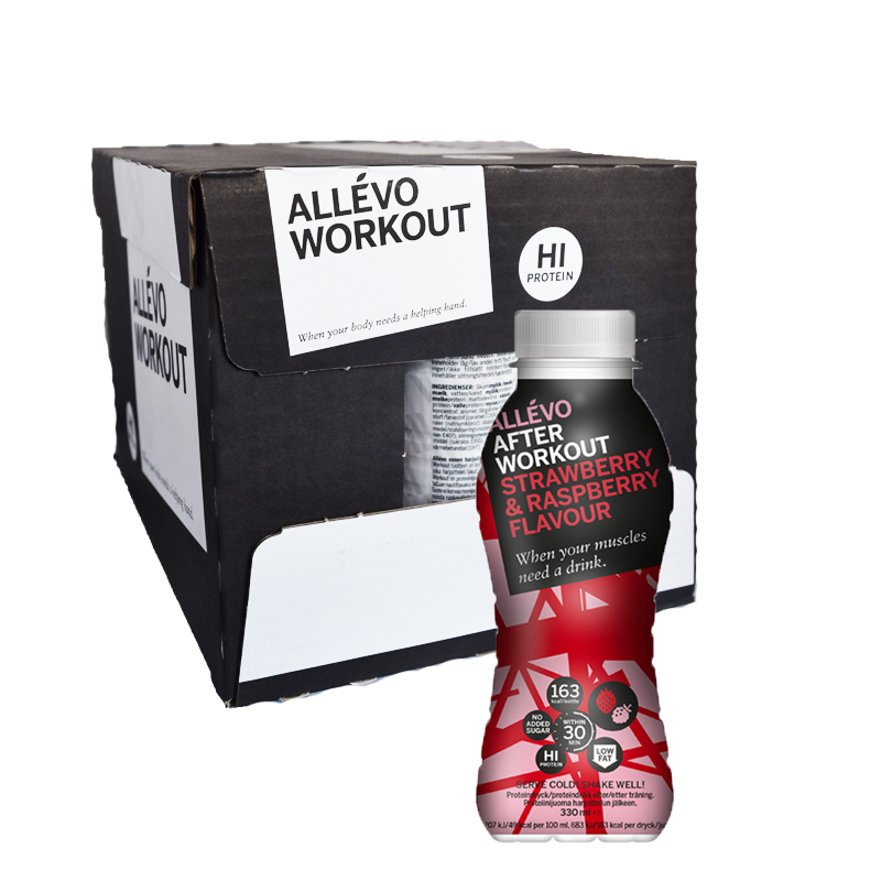 Hel låda Proteindryck Jordgubb & Hallon 12 x 300 ml - 82% rabatt
