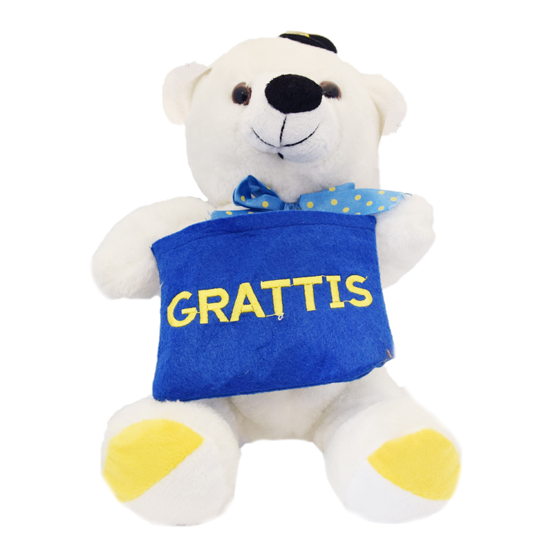 Examen Grattis Nalle Vit/Brun - 43% rabatt