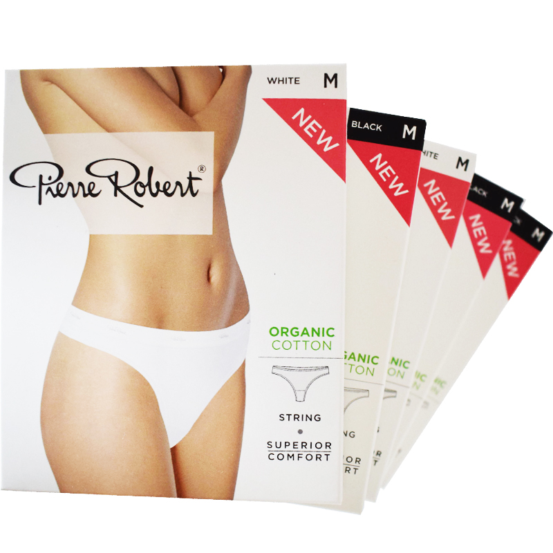 Trosor String Bomull M Vit & svart 5-pack - 75% rabatt