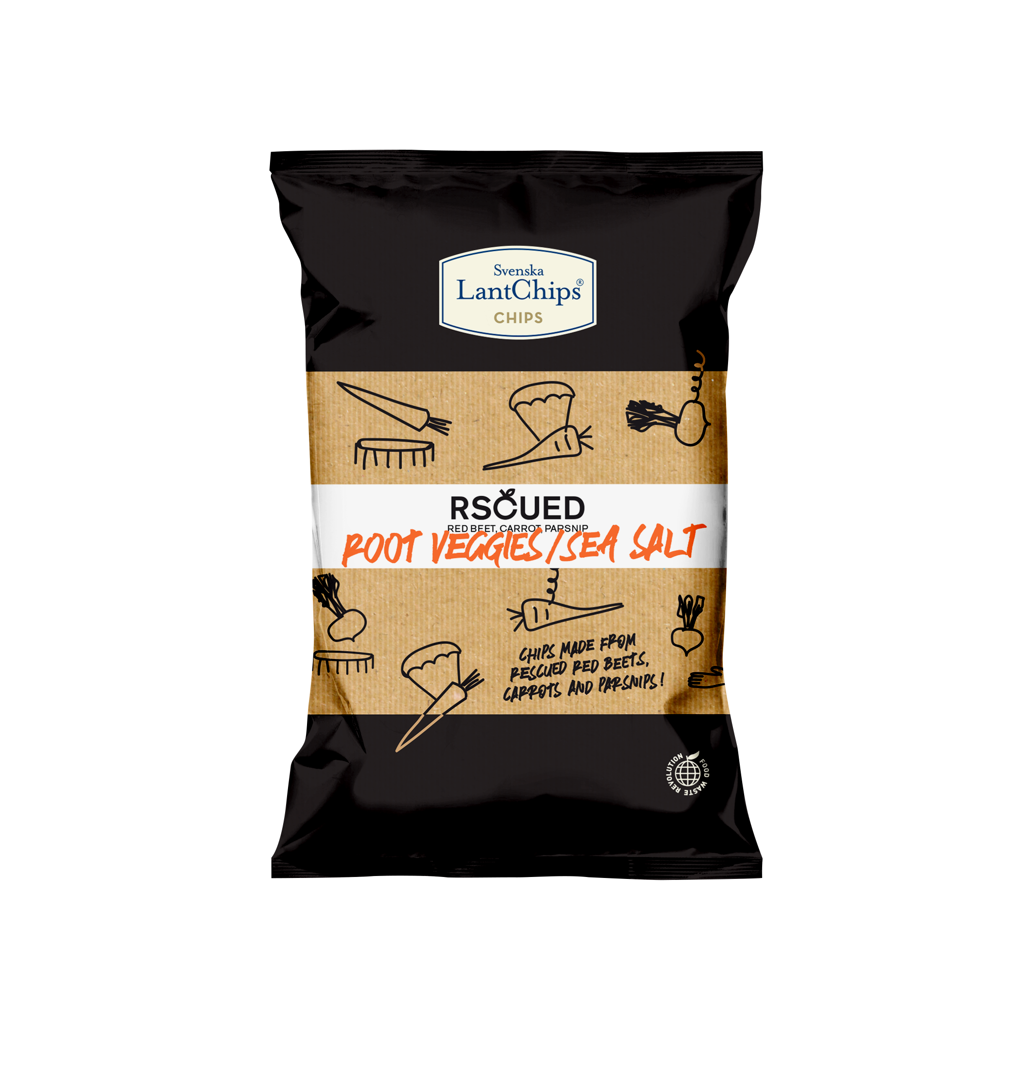 Rscued Rotfruktschips Havssalt, Rödbeta, Morot & Palsternacka 85g