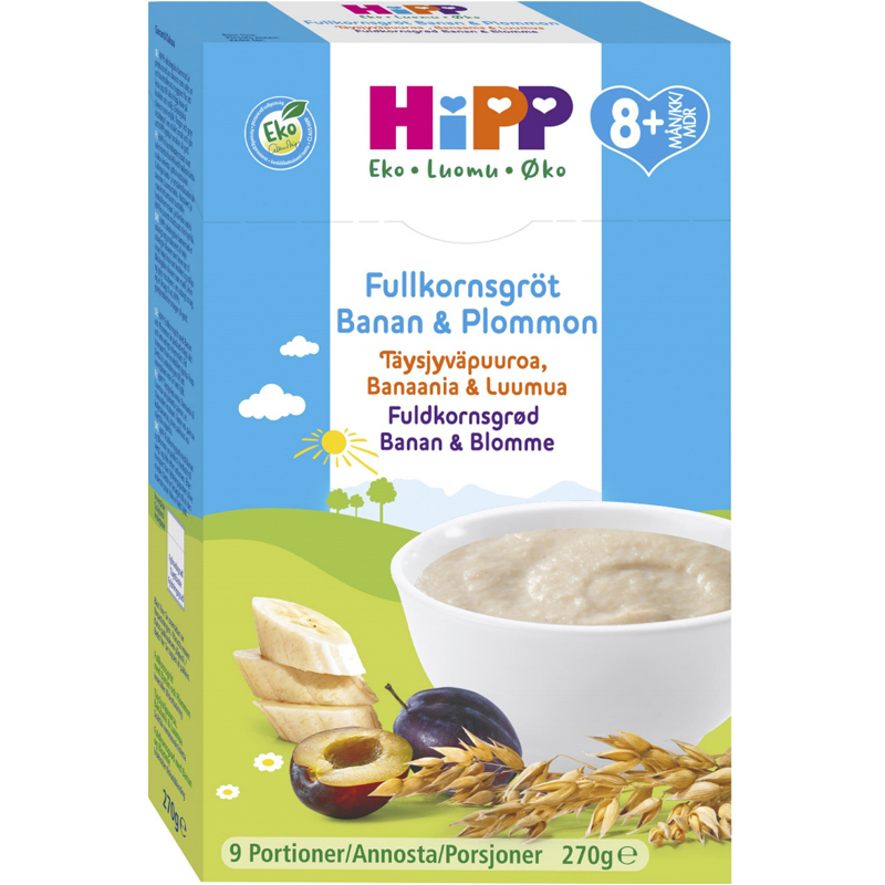 Eko Fullkornsgröt Banan & Plommon 270g - 33% rabatt