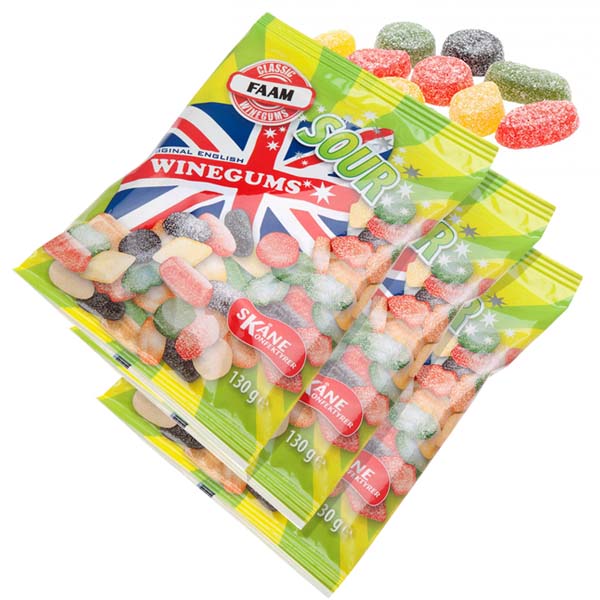 Skånes English Winegums Sour 130g x 3 st